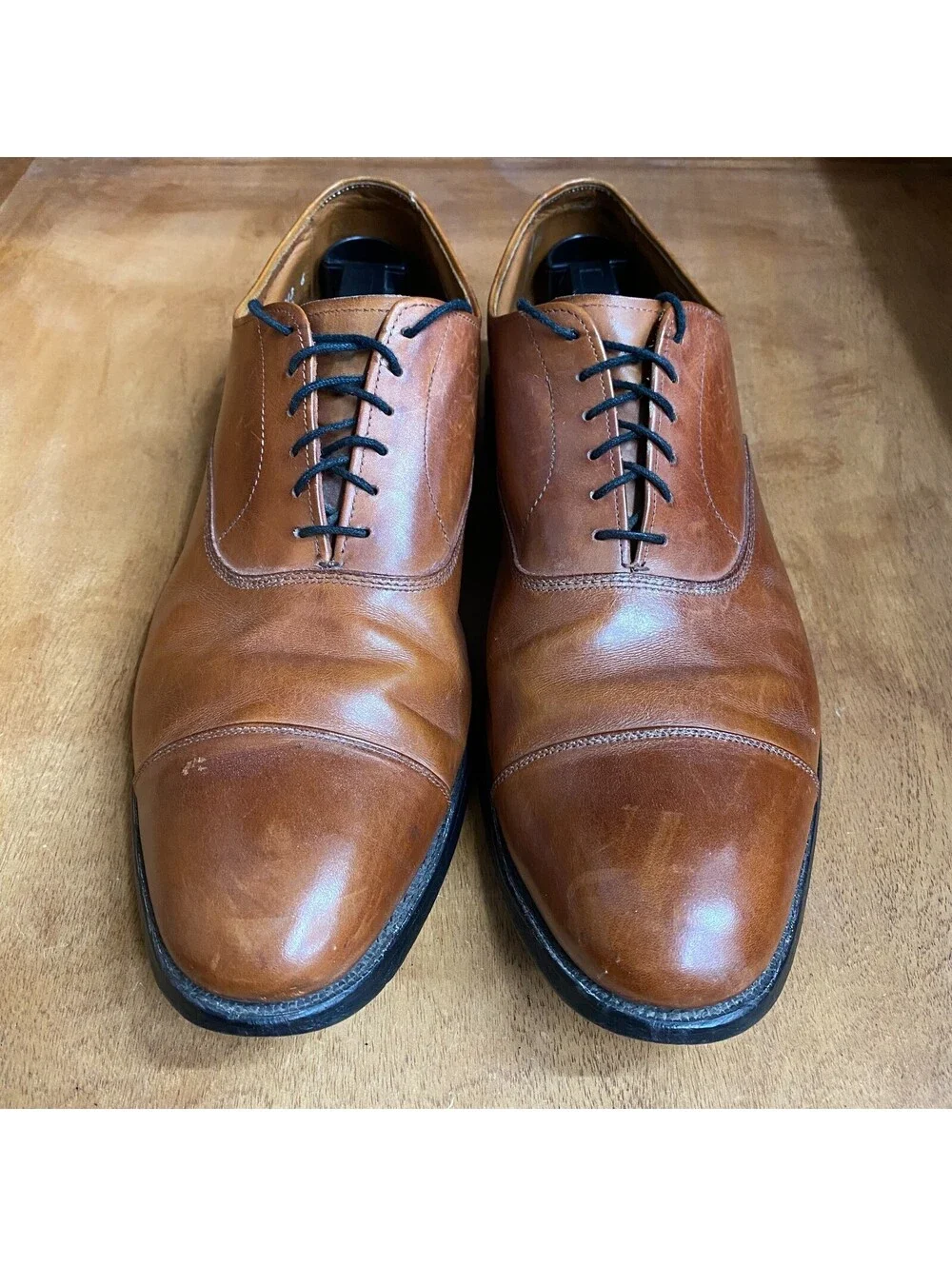 Allen Edmonds Park Avenue Mens 12.5 C Oxford Dress Shoes Brown Leather Cap Toe